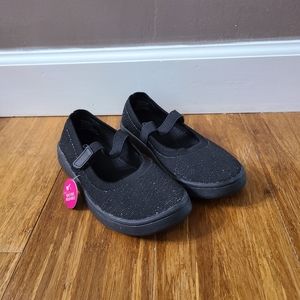 🥿 New SO Girls Mary Jane Shoes Black & Silver Shimmer sz 1